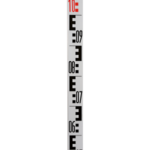 Aluminum staff 1,19-5 m Front side : E-graduation , rear side: mm-graduation for measurements of clear high and width
