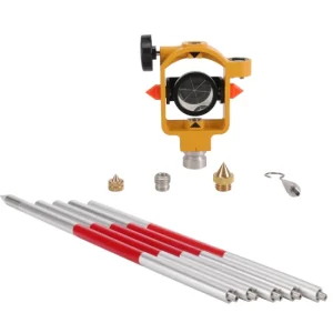 Topcon Style Mini Prism. Offset : 0/-30 mm, Prism Diameter : ? 25.4 mm . With Mini Pole.